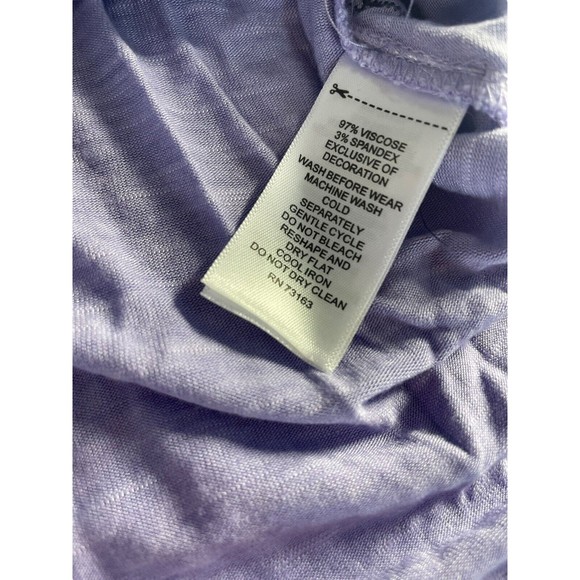 NWT Cupio Women’s Large Pretty Floral Violet Blouse Spring Summer Asymmetrical - Picture 7 of 16